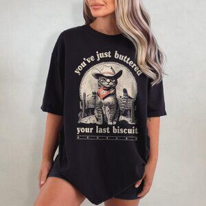 Cowboy Cat T-Shirt, Funny Western Cat Graphic Tee, Meowdy Partner Shirt